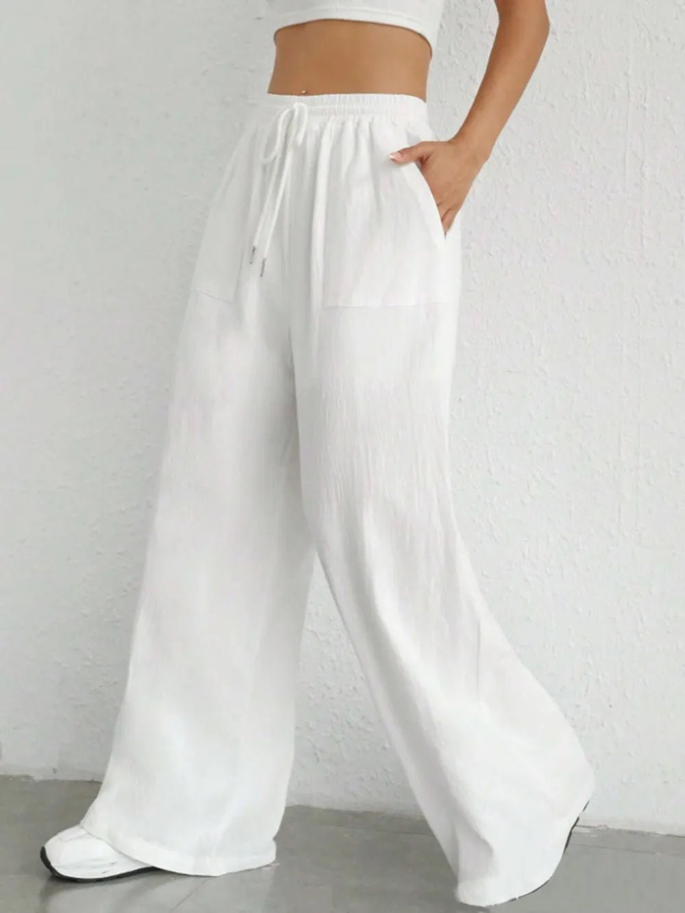 Drawstring Wide Leg Pants - JUST - JEN BOUTIQUE