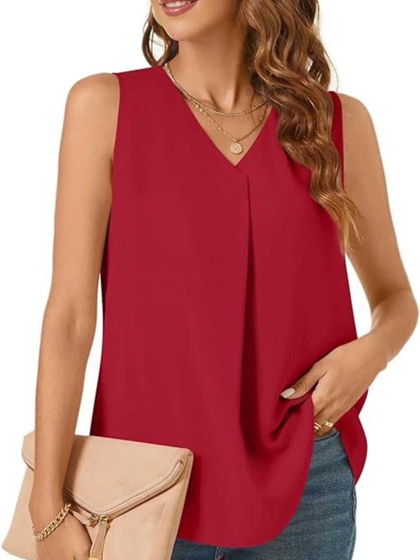 Full Size V - Neck Sleeveless Tank Top Plus Size - JUST - JEN BOUTIQUE