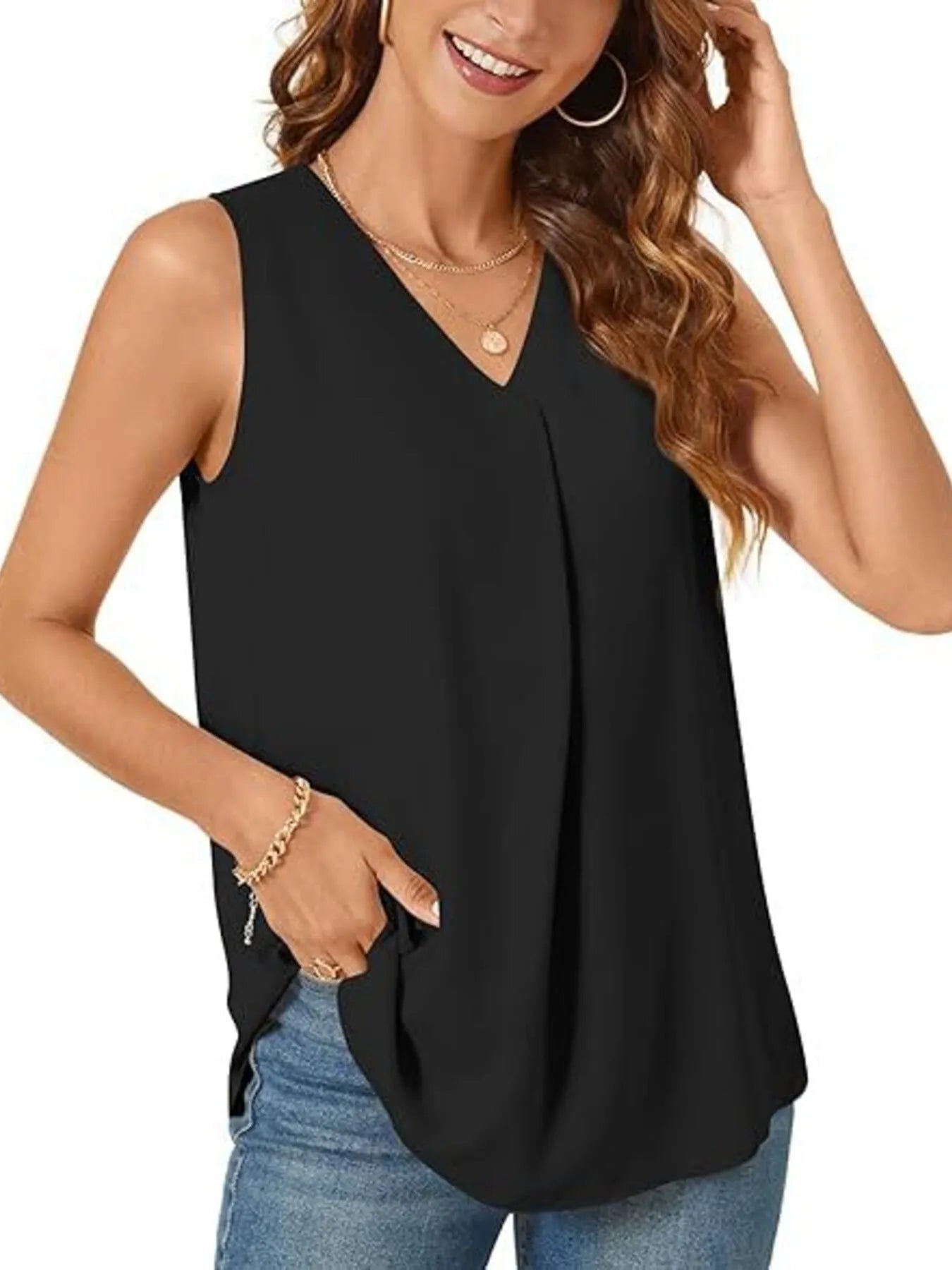 Full Size V - Neck Sleeveless Tank Top Plus Size - JUST - JEN BOUTIQUE