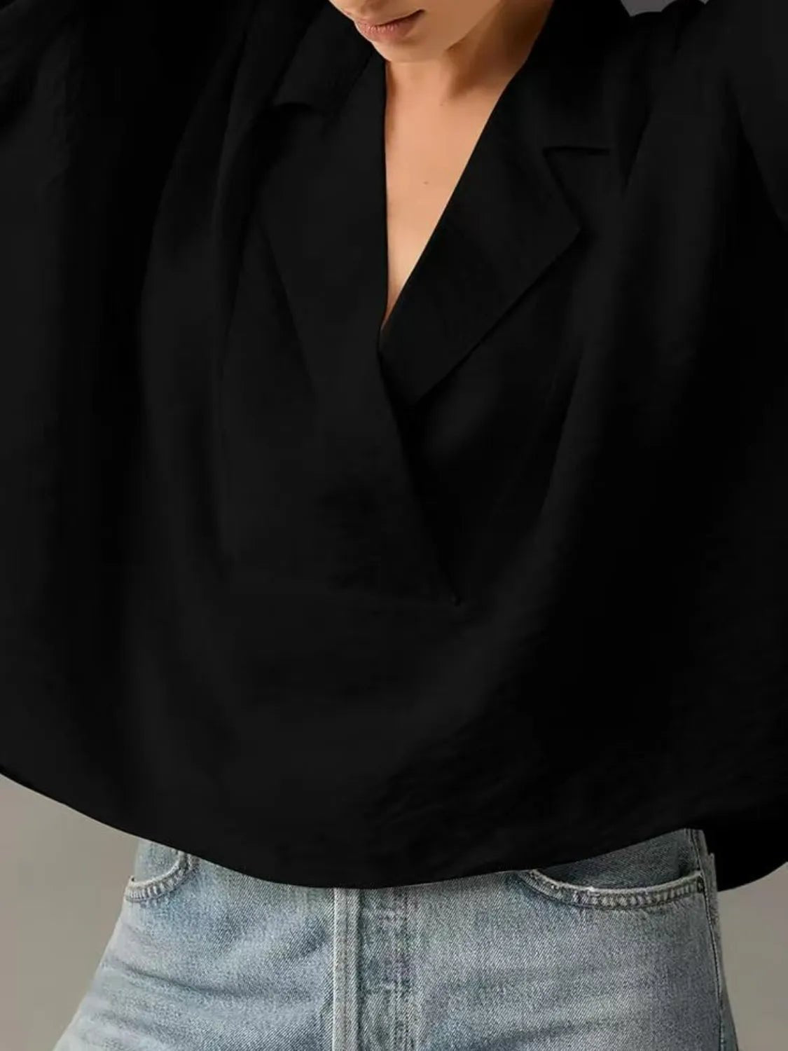 Collared Neck Half Sleeve Blouse - JUST - JEN BOUTIQUE