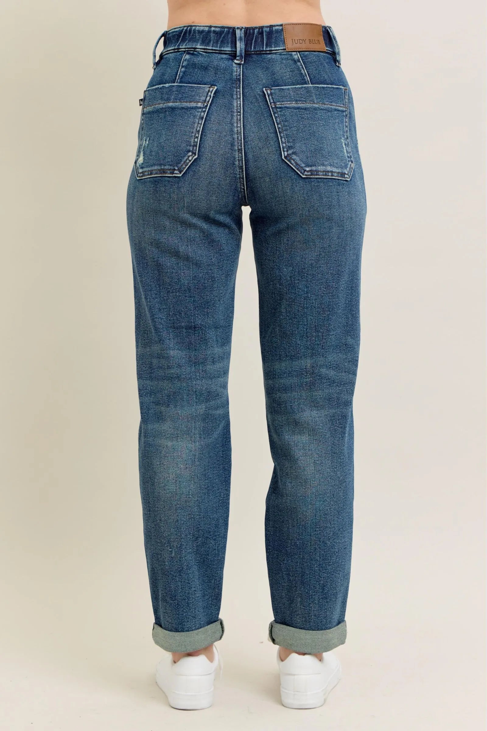 Judy Blue Full Size HW Vintage Wash Jeans w/ Drawstring Plus Size - JUST - JEN BOUTIQUE