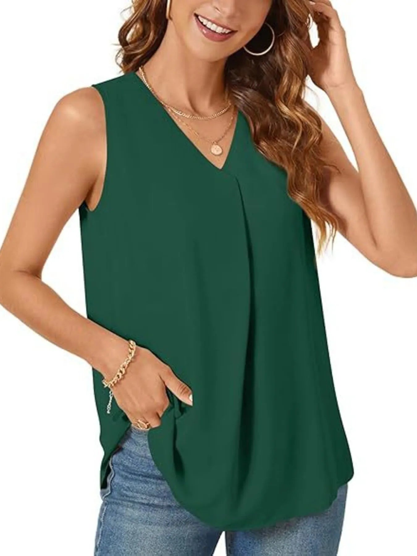 Full Size V - Neck Sleeveless Tank Top Plus Size - JUST - JEN BOUTIQUE