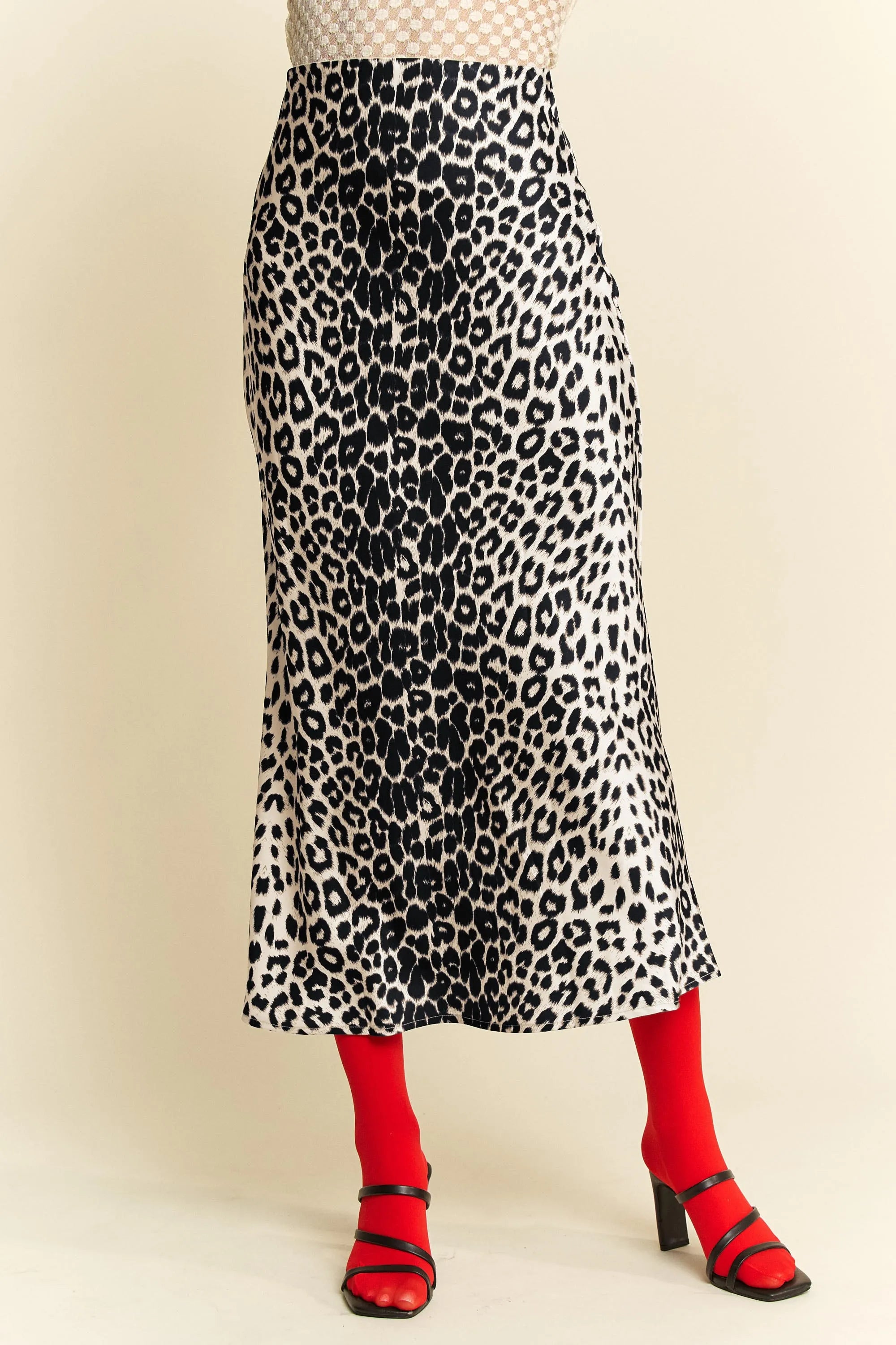 Davi & Dani Leopard Animal Print Long Length Skirt - JUST - JEN BOUTIQUE