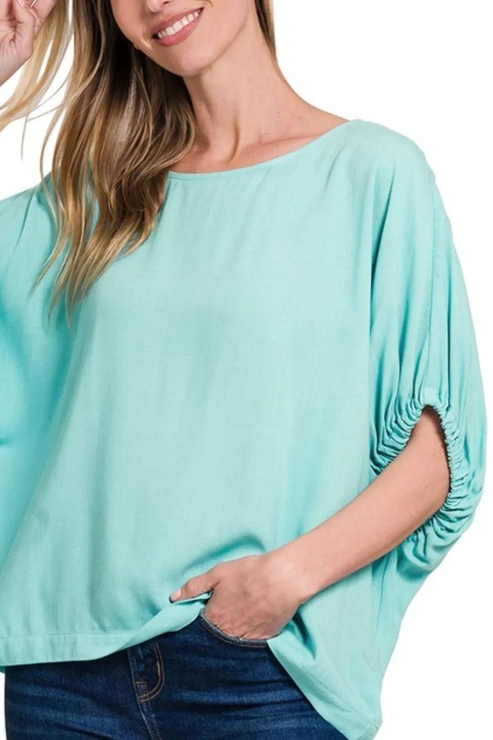 Zenana Woven Oversized Boxy Top - JUST - JEN BOUTIQUE