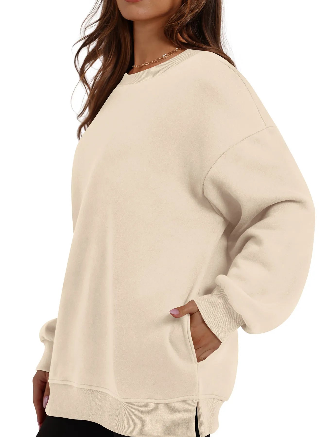 Oversized Long Sleeve Crewneck Sweatshirt - JUST - JEN BOUTIQUE