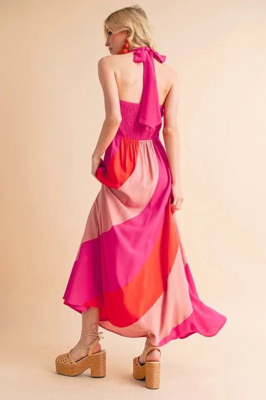 Aemi+Co Color Block Sleeveless Maxi Dress - JUST - JEN BOUTIQUE
