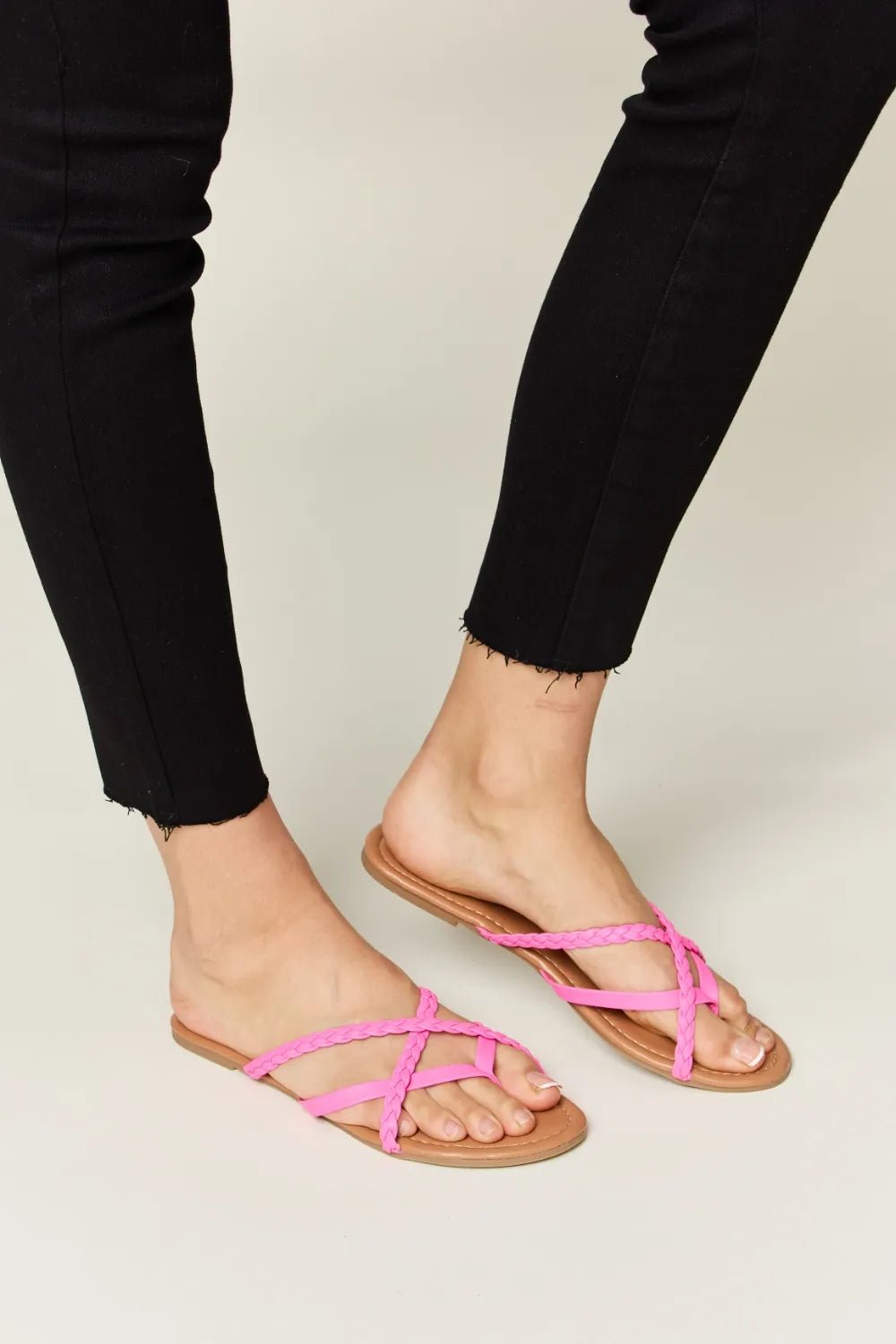 WILD DIVA Crisscross PU Leather Open Toe Sandals - JUST - JEN BOUTIQUE