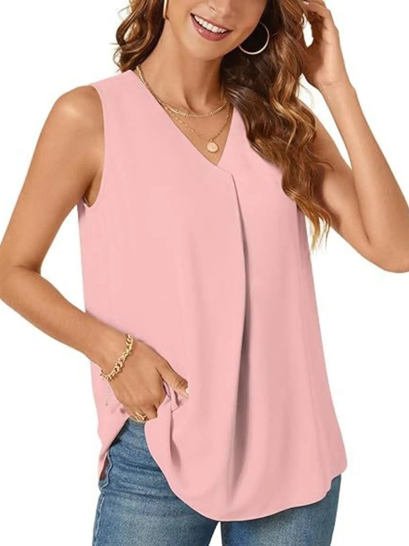 Full Size V - Neck Sleeveless Tank Top Plus Size - JUST - JEN BOUTIQUE