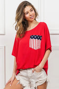 BiBi French Terry With Front Pocket Dolman Sleeves Top - JUST - JEN BOUTIQUE
