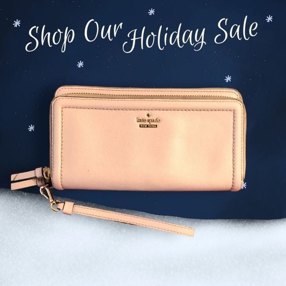 KATE SPADE NEW YORK Pale Pink Multi Pocket Wristlet Wallet