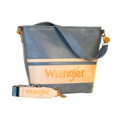 WRANGLER Vegan Leather Hobo Bucket Shoulder Bag W/ Guitar Strap