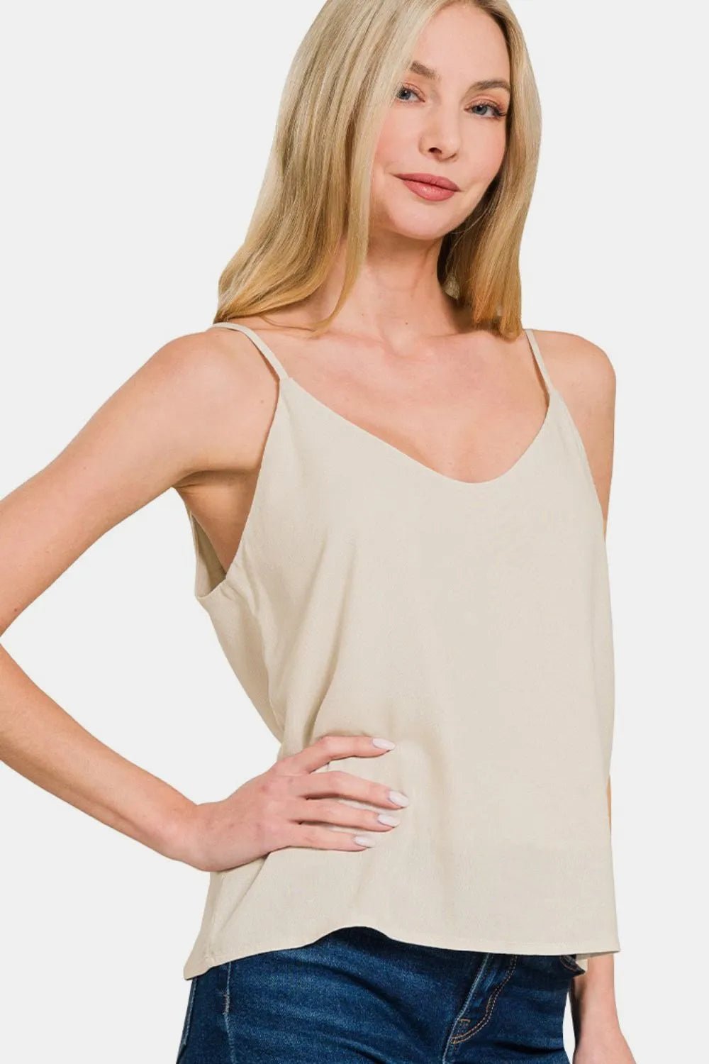 Zenana Two Layered Spaghetti Strap Cami - JUST - JEN BOUTIQUE