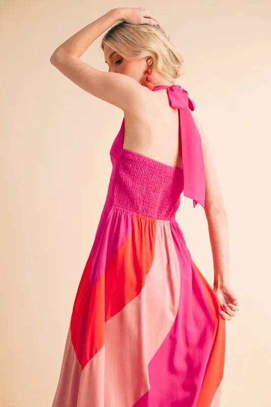 Aemi+Co Color Block Sleeveless Maxi Dress - JUST - JEN BOUTIQUE
