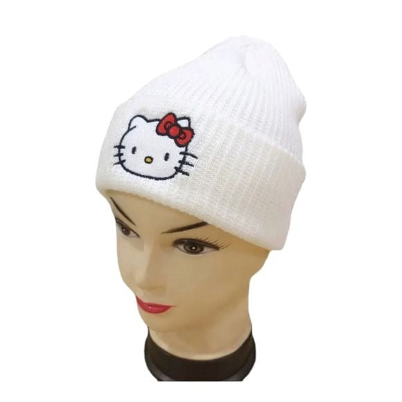 HELLO KITTY Winter Warm Beanie Red and White 2 Piece Set