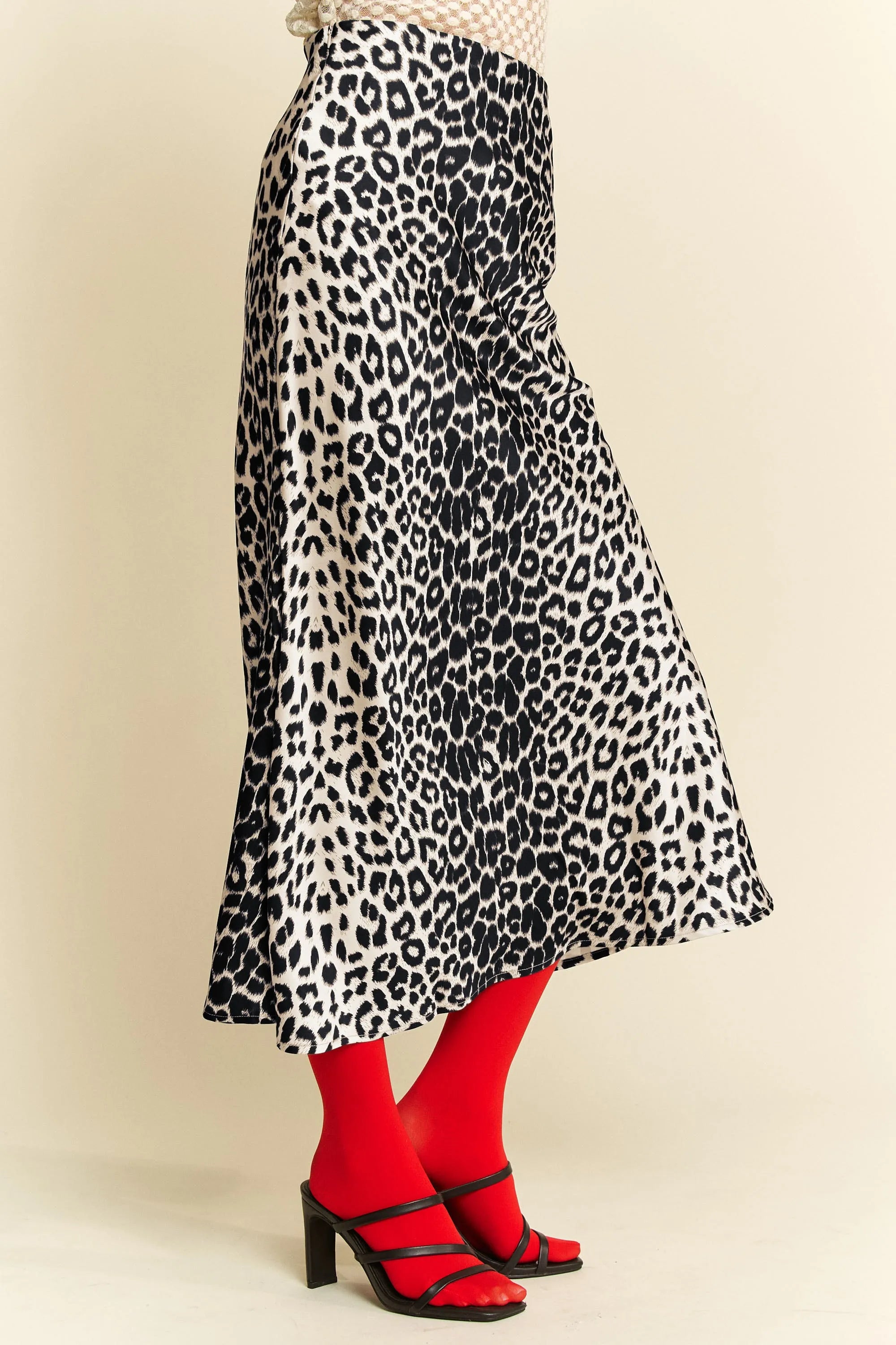 Davi & Dani Leopard Animal Print Long Length Skirt - JUST - JEN BOUTIQUE