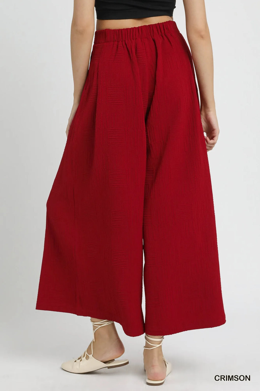 Umgee Elastic Waist Wide Leg Pants - JUST - JEN BOUTIQUE