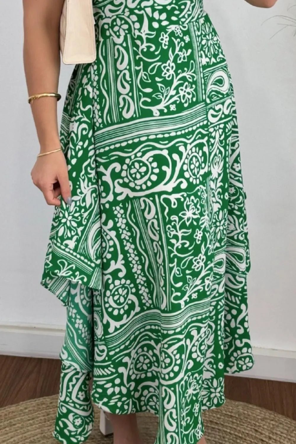 Smocked Printed Halter Neck Dress - JUST - JEN BOUTIQUE