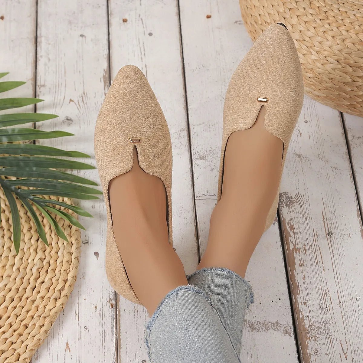 Point Toe Flats Slip - Ons - JUST - JEN BOUTIQUE