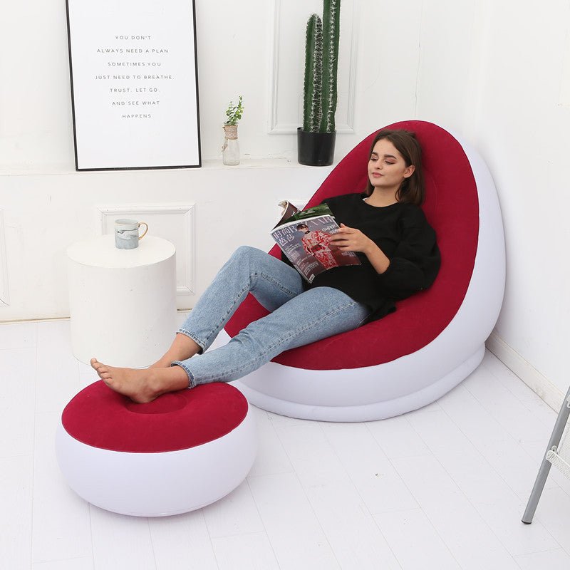 Inflatable Air Mattress Lazy Sofa Deck Chair Comfortable Leg Stool Rest Single Beanbag for home and Outdoor Use - JUST - JEN BOUTIQUE
