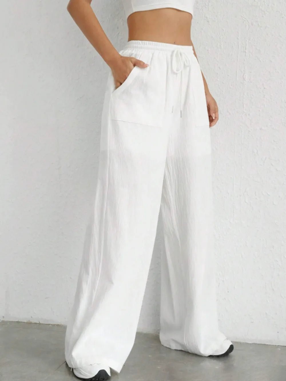 Drawstring Wide Leg Pants - JUST - JEN BOUTIQUE
