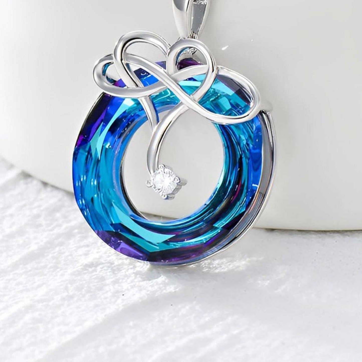 925 Sterling Silver Natural Crystal Pendant Necklace