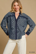Umgee Paisley Print Denim Shirt Jacket - JUST - JEN BOUTIQUE