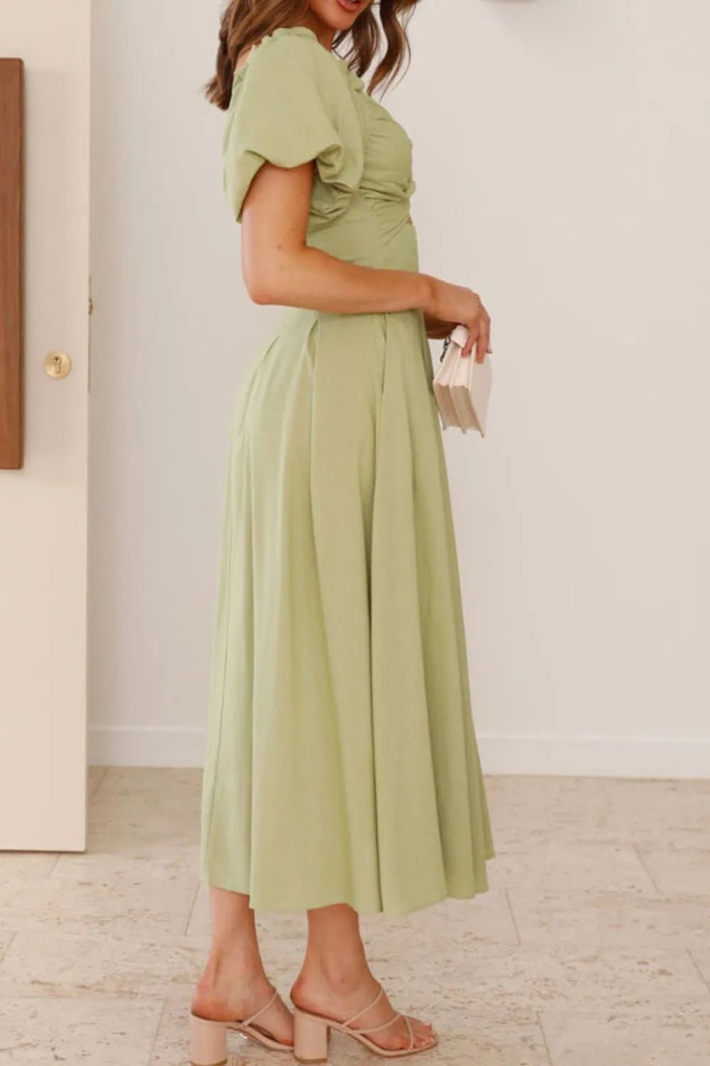 Sweetheart Neck Puff Sleeve Dress - JUST - JEN BOUTIQUE