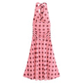 Women's European and American style backless hanging neck pleated long polka dot dress - JUST - JEN BOUTIQUE