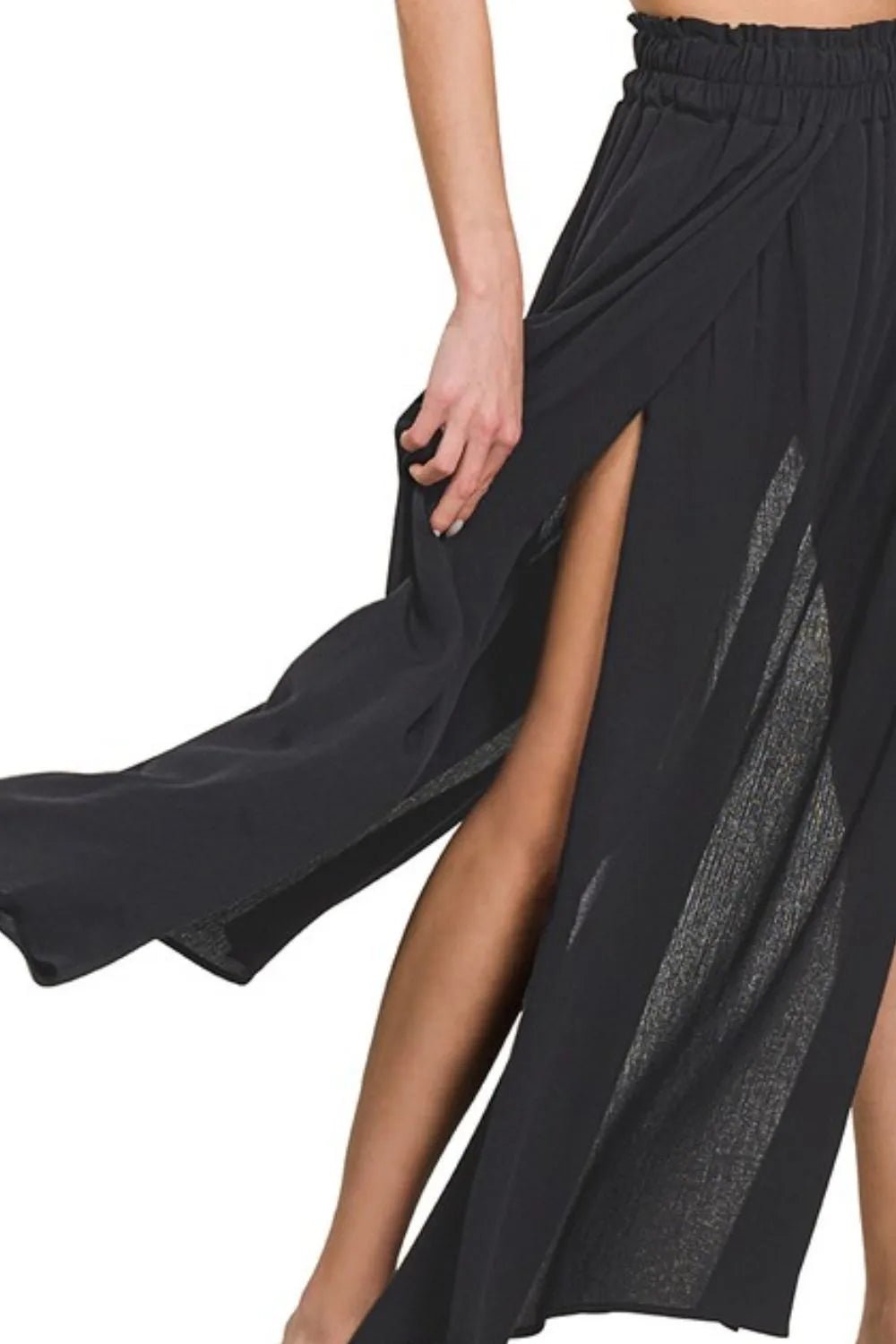 Zenana Woven Crinkle Gauze Long Skirts - JUST - JEN BOUTIQUE