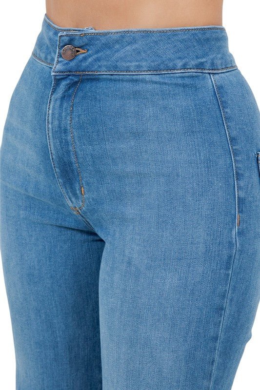Harley Wide Leg Med Blue - Inseam 34 - JUST - JEN BOUTIQUE