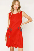 Umgee Round Neck Sleeveless Tank Dress with Pockets - JUST - JEN BOUTIQUE