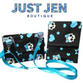 Gothic Skull Cell Phone Crossbody Bag W/3 Compartments Black & Blue