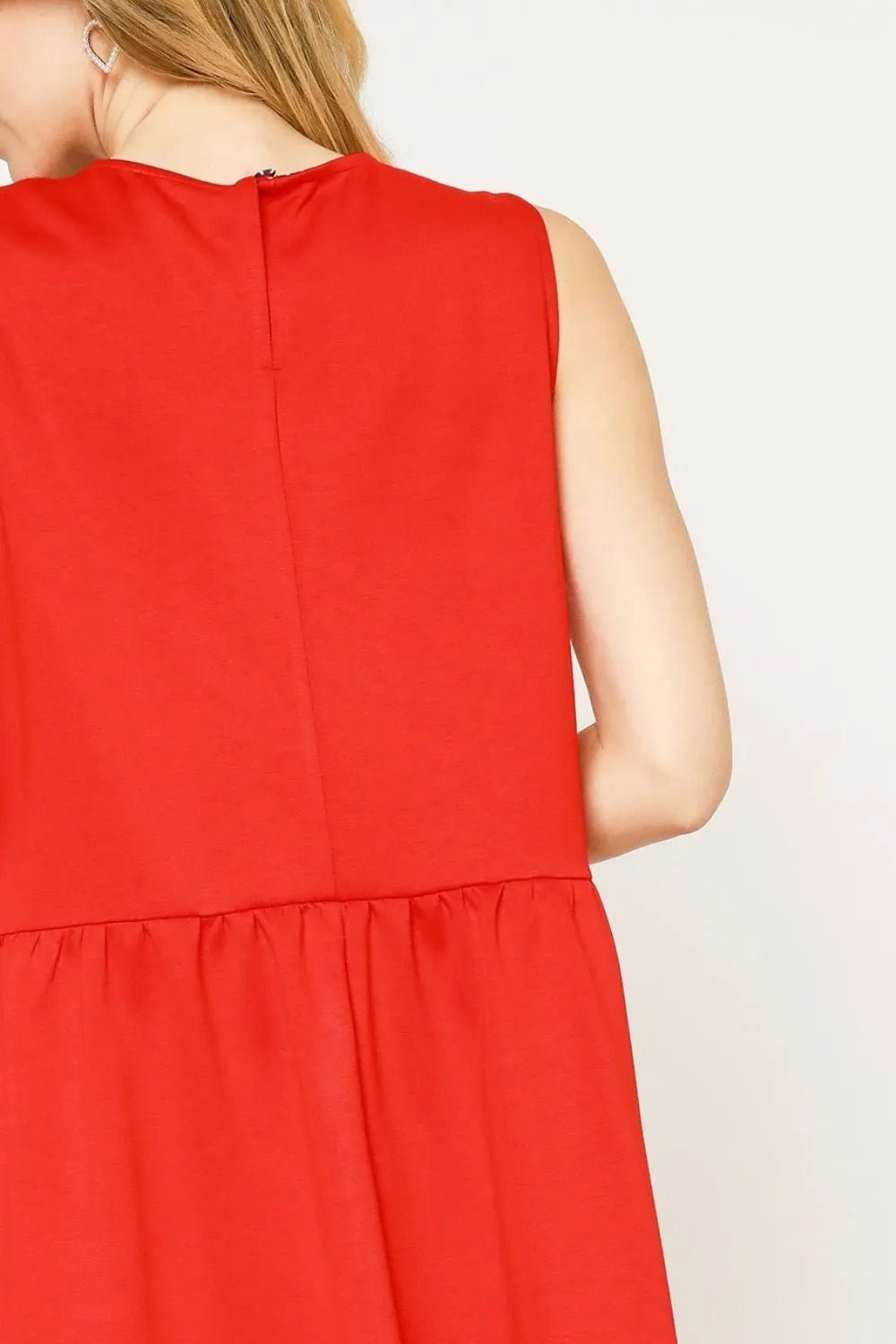 Umgee Round Neck Sleeveless Tank Dress with Pockets - JUST - JEN BOUTIQUE