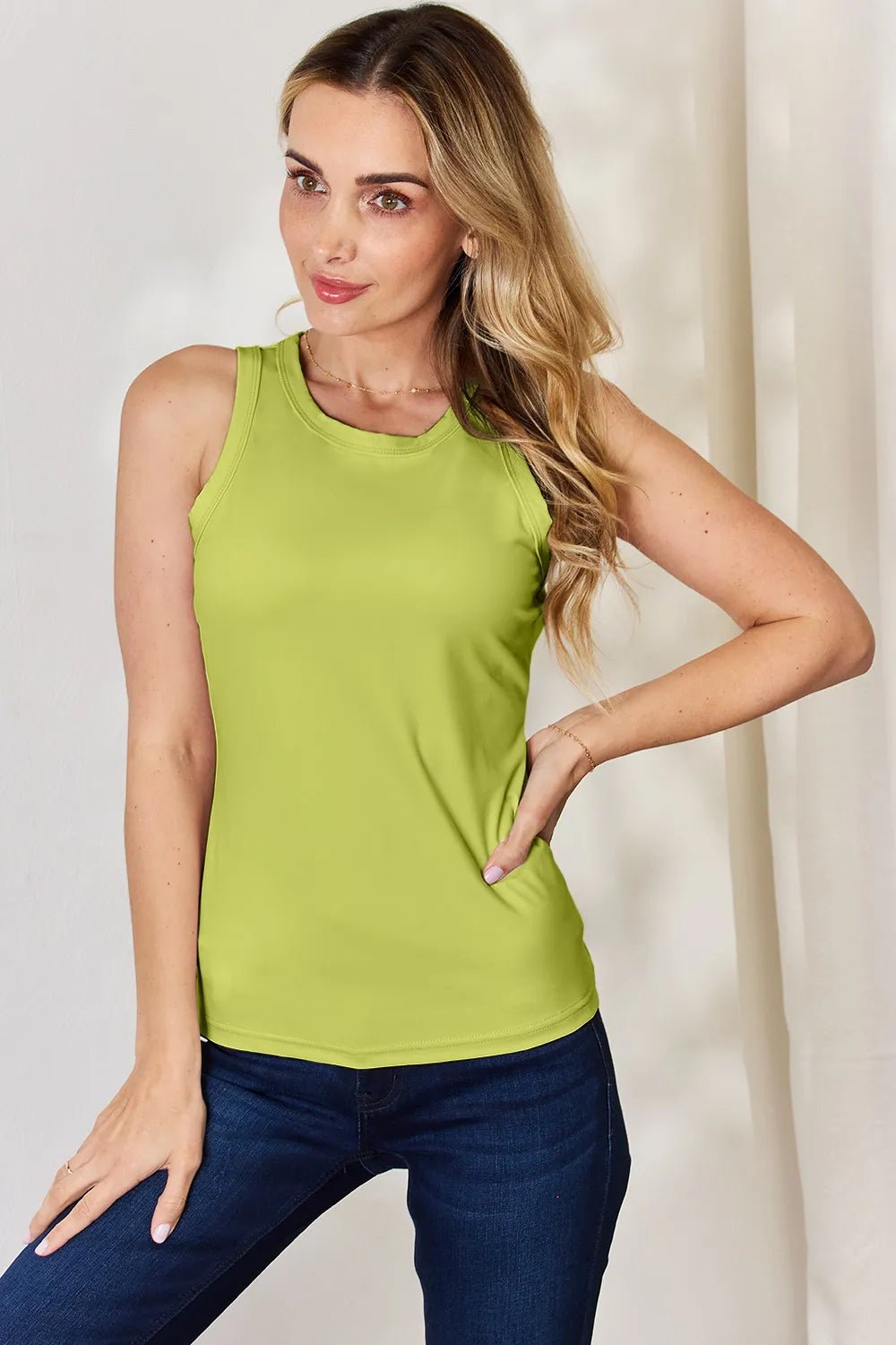 Basic Bae Full Size Round Neck Slim Tank - JUST - JEN BOUTIQUE