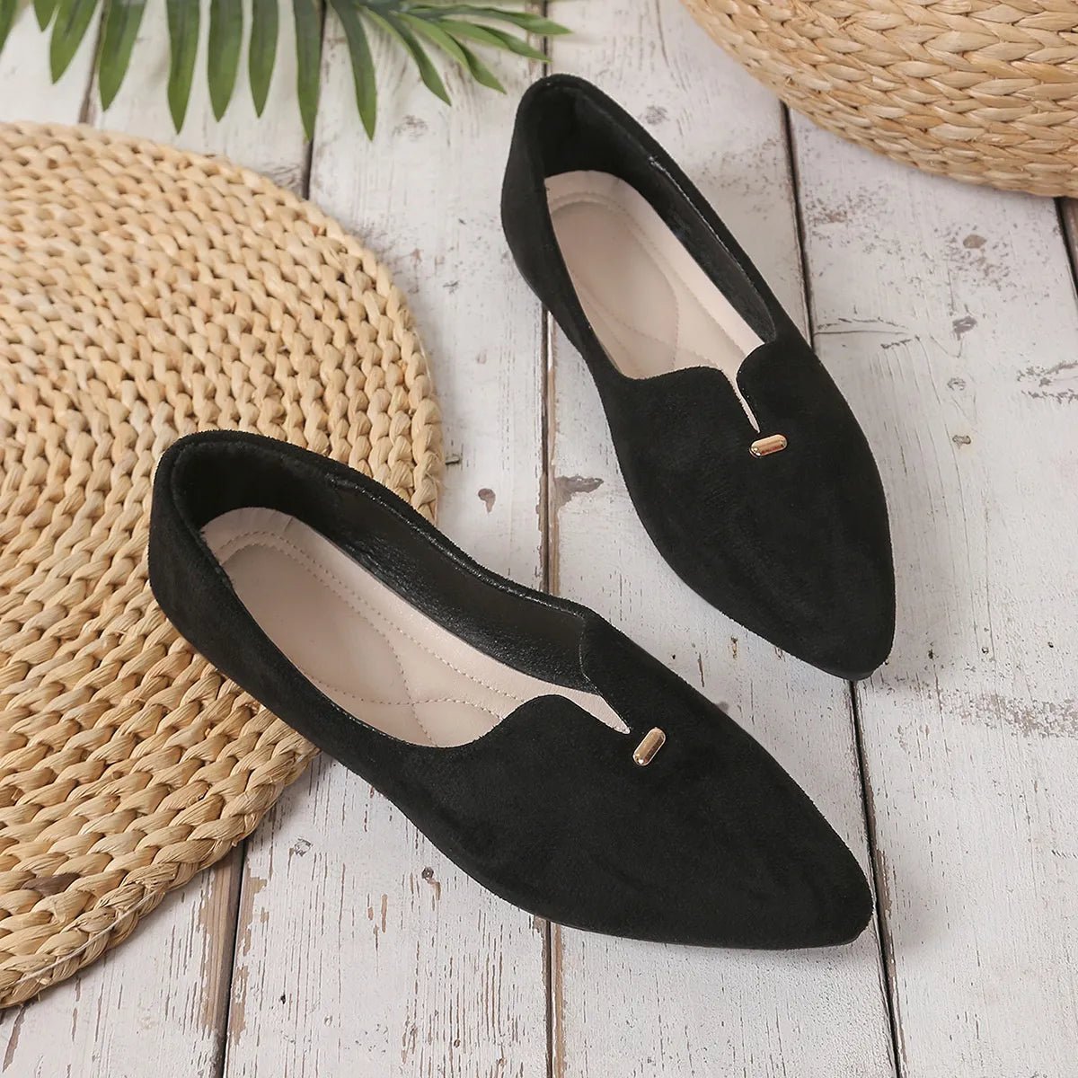 Point Toe Flats Slip - Ons - JUST - JEN BOUTIQUE