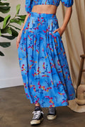 Davi & Dani Printed Smocking Waistband Ruffled Maxi Skirt - JUST - JEN BOUTIQUE