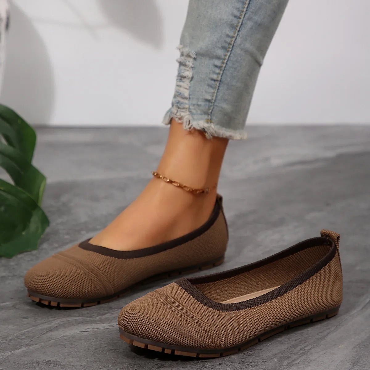 Mesh Round Toe Flat Slip - Ons - JUST - JEN BOUTIQUE