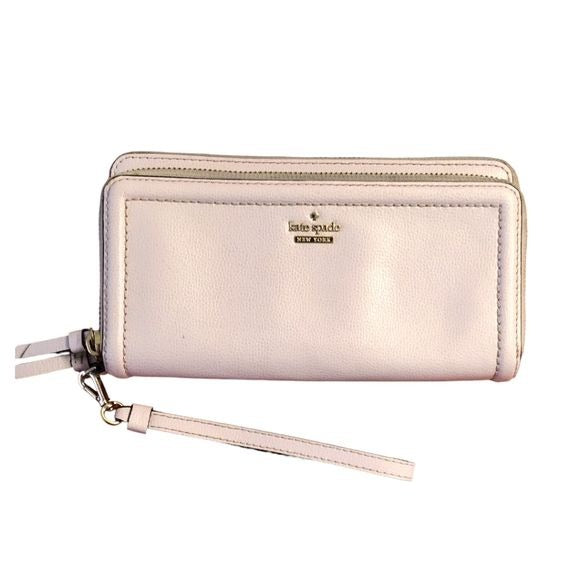 KATE SPADE NEW YORK Pale Pink Multi Pocket Wristlet Wallet