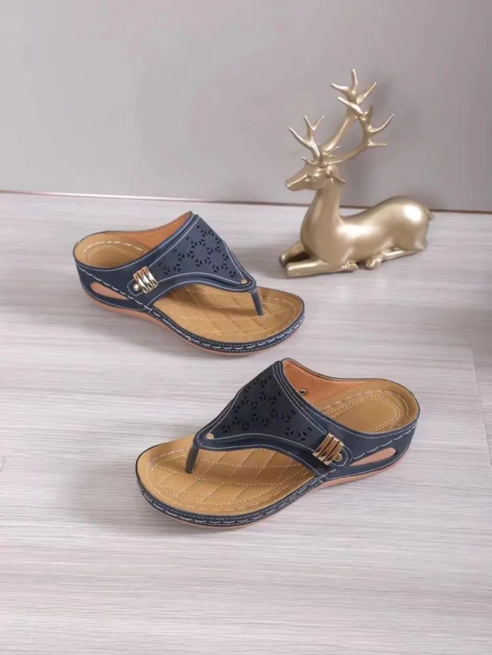 Cutout Toe Post PVC Sandals - JUST - JEN BOUTIQUE