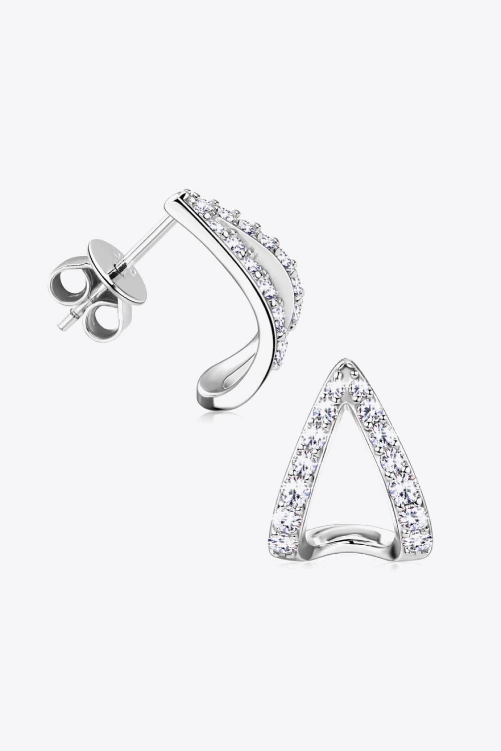 Moissanite Minimalist 925 Sterling Silver Earrings - JUST - JEN BOUTIQUE