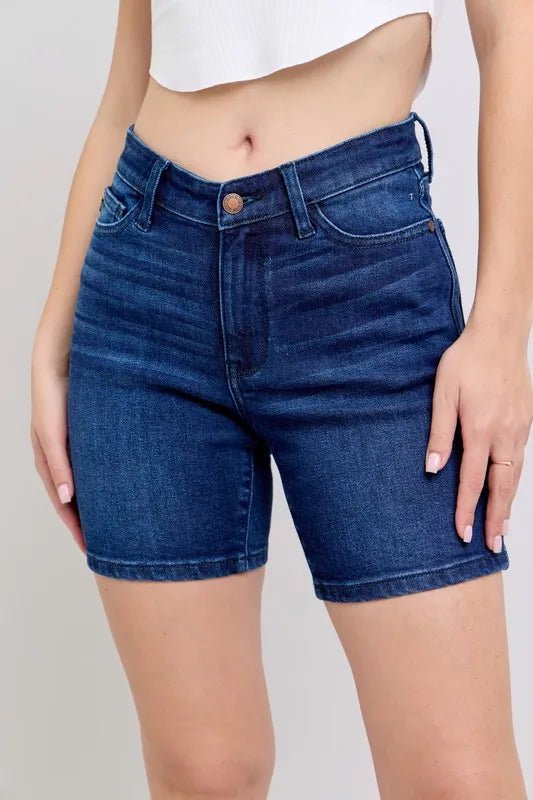 Judy Blue High Waist V - Front Bermuda - JUST - JEN BOUTIQUE