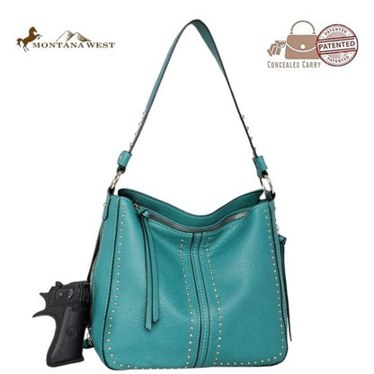 Montana West 3Pc. Turquoise Vegan Leather Hobo Crossbody Bag Set W/CC Pocket