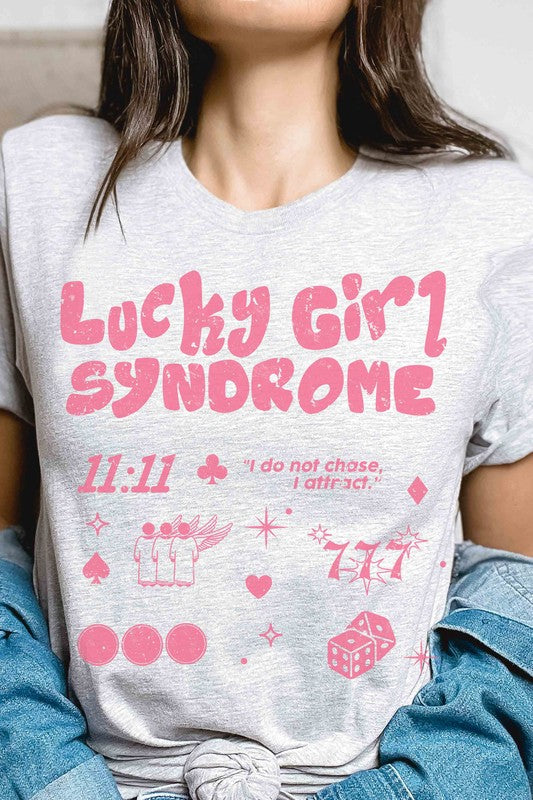 PLUS SIZE - LUCKY GIRL SYNDROME Graphic T-Shirt