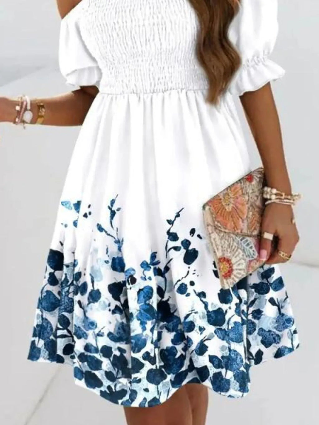 Off Shoulder Smocked Summer Dress - JUST - JEN BOUTIQUE