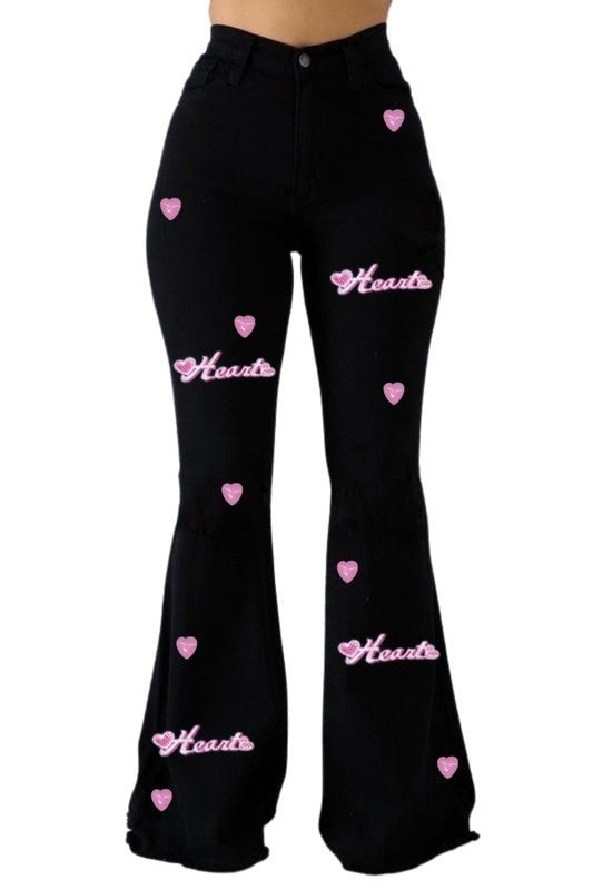 SweetHeart Bell Bottom Jean in Black - Inseam 30 - JUST - JEN BOUTIQUE