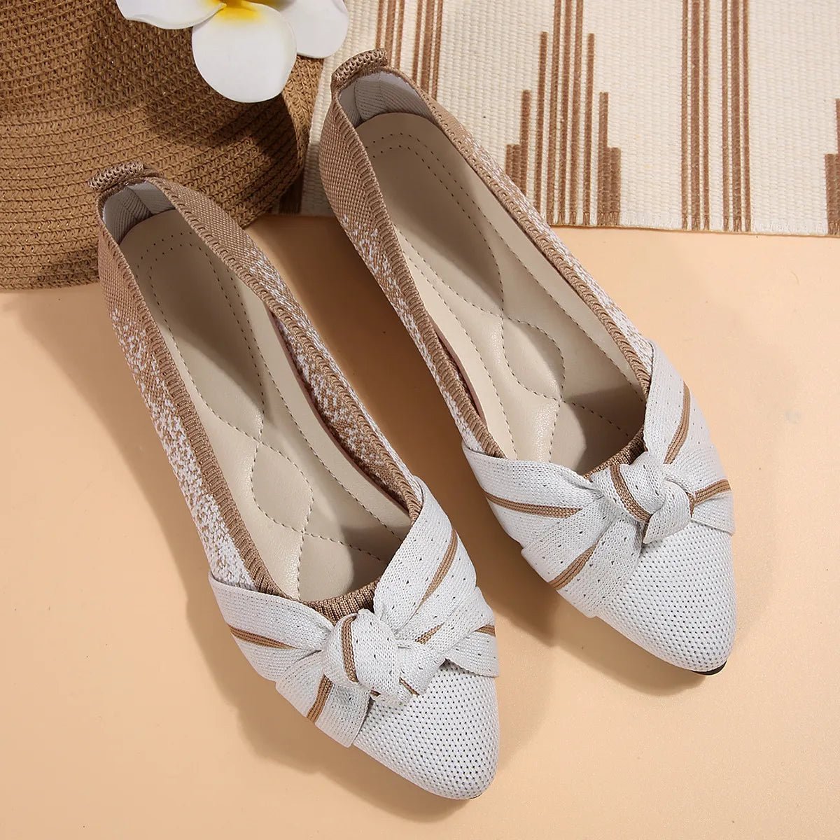Contrast Point Toe Flats Slip - Ons - JUST - JEN BOUTIQUE