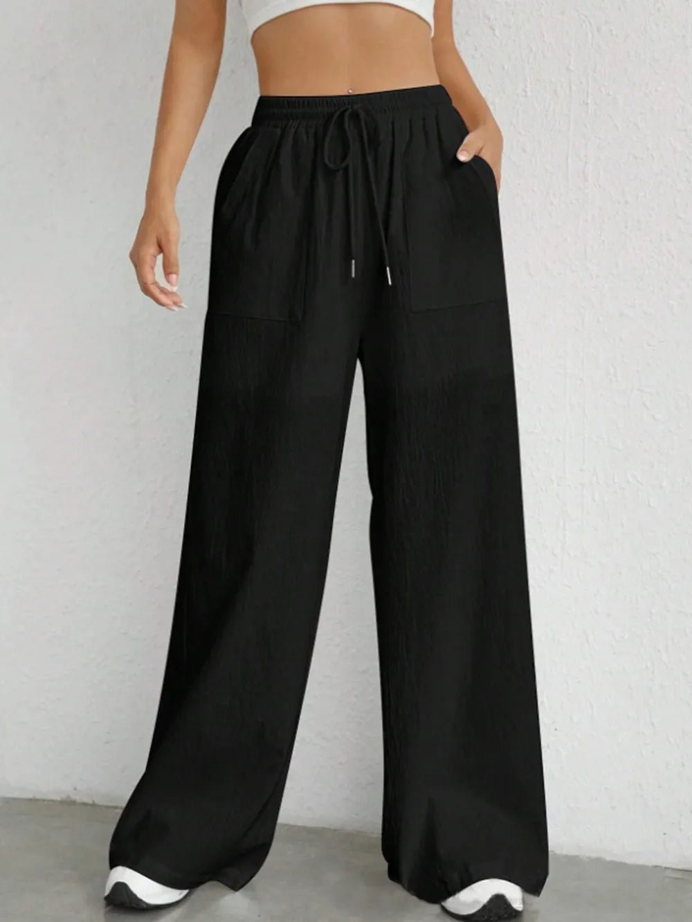 Drawstring Wide Leg Pants - JUST - JEN BOUTIQUE
