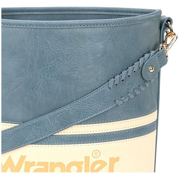 WRANGLER Vegan Leather Hobo Bucket Shoulder Bag W/ Guitar Strap