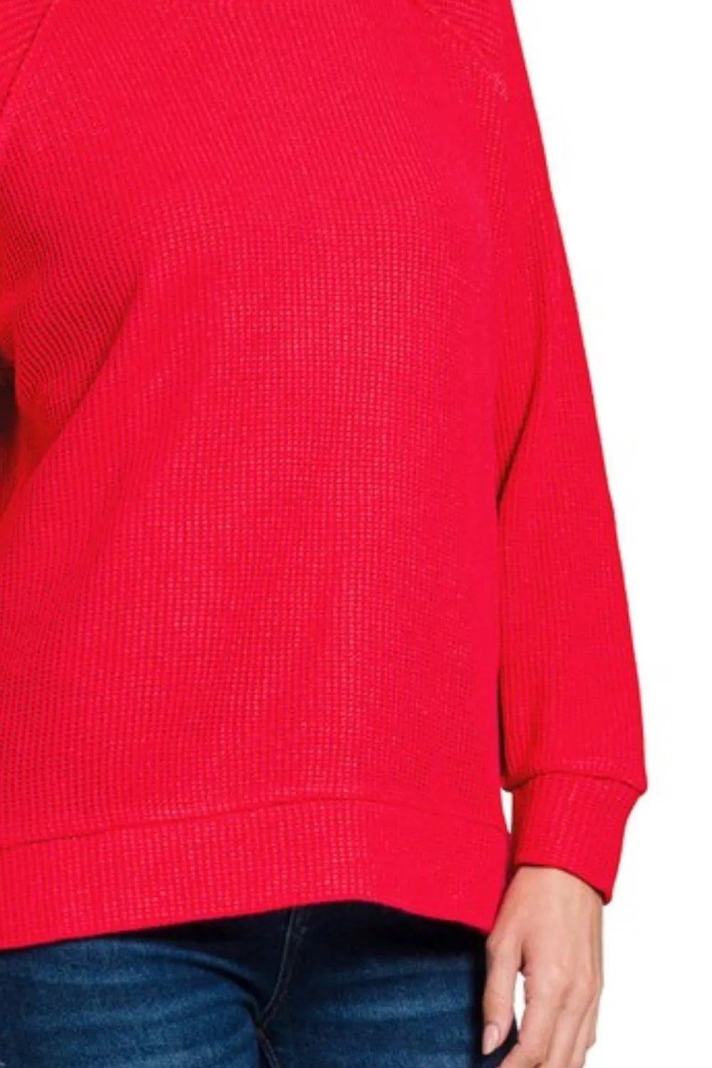 Zenana Round Neck Raglan Long Sleeve Sweater - JUST - JEN BOUTIQUE