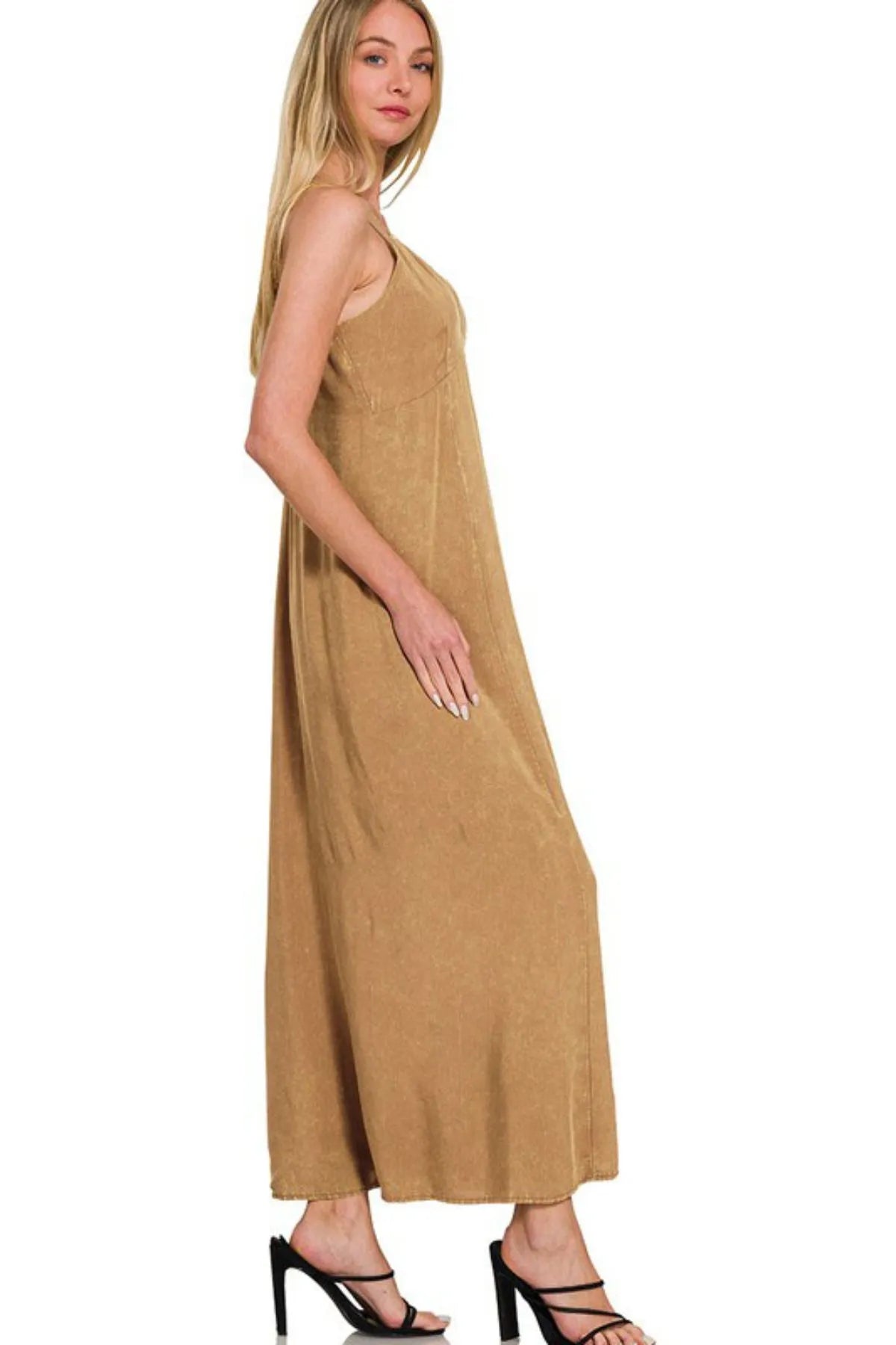 Zenana Mineral Washed Rayon Challis Cami Dress - JUST - JEN BOUTIQUE
